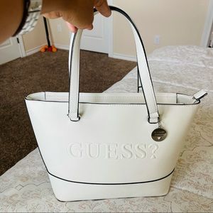 Guess White Shoulder Purse